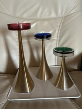 Sehr seltene WMF Design Kerzenleuchter 925  Silber + vergoldet Karl Dittert 1965