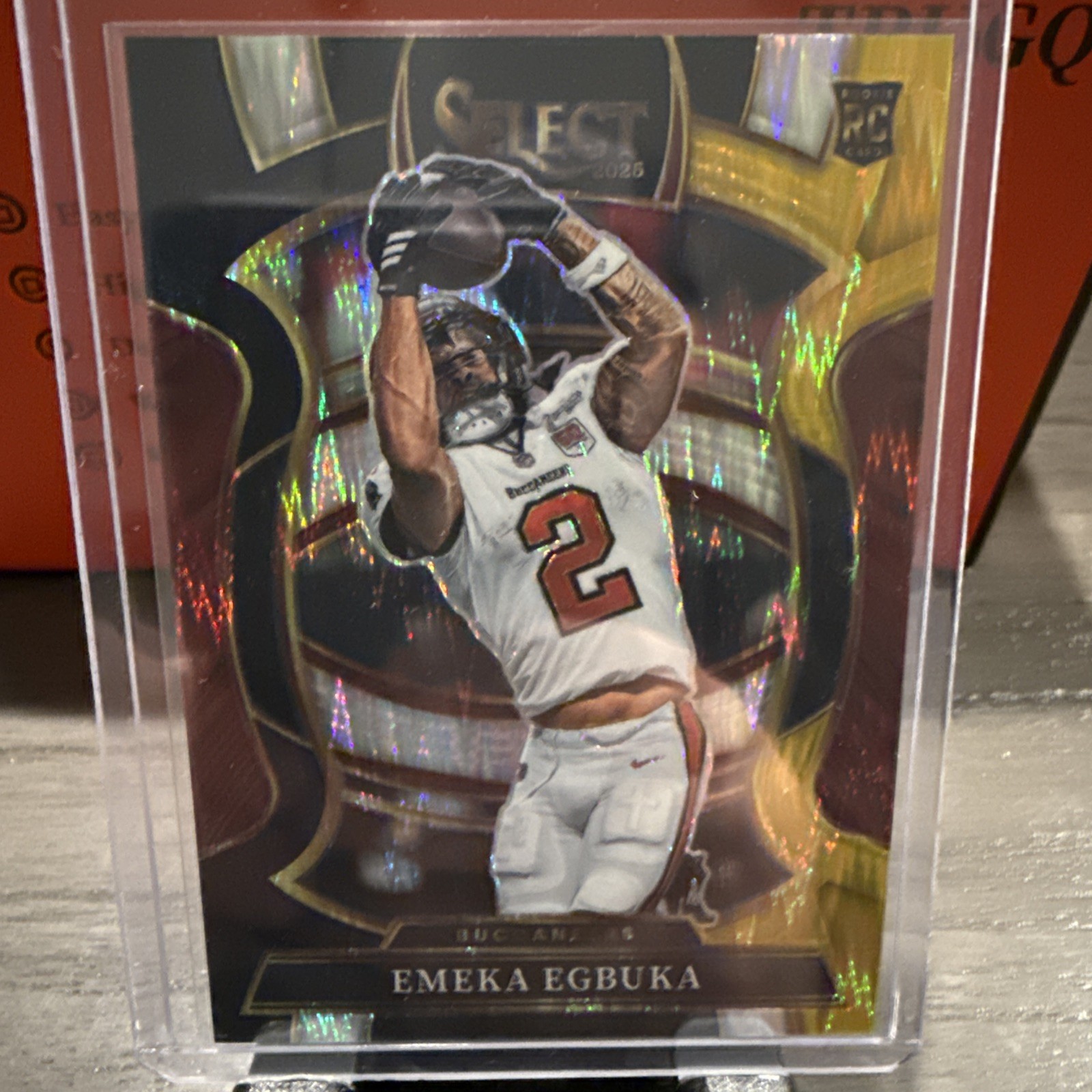 2025 Panini Select - Concourse Emeka Egbuka #37 Black & Gold Shock Prizm (RC)