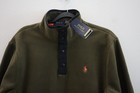 Polo Ralph Lauren Men's Sz XS Olive Green 1/4 Snap L/S Fleece Pullover $138