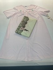 Vtg NWT SHADOWLINE ROBE PINK Sz MEDIUM 77318 Embroidered On Top MADE USA Elegant