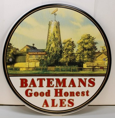 Vintage BATEMANS Good Honest ALES Ceramic Plaque Bar Pub Sign Brewery ENGLAND