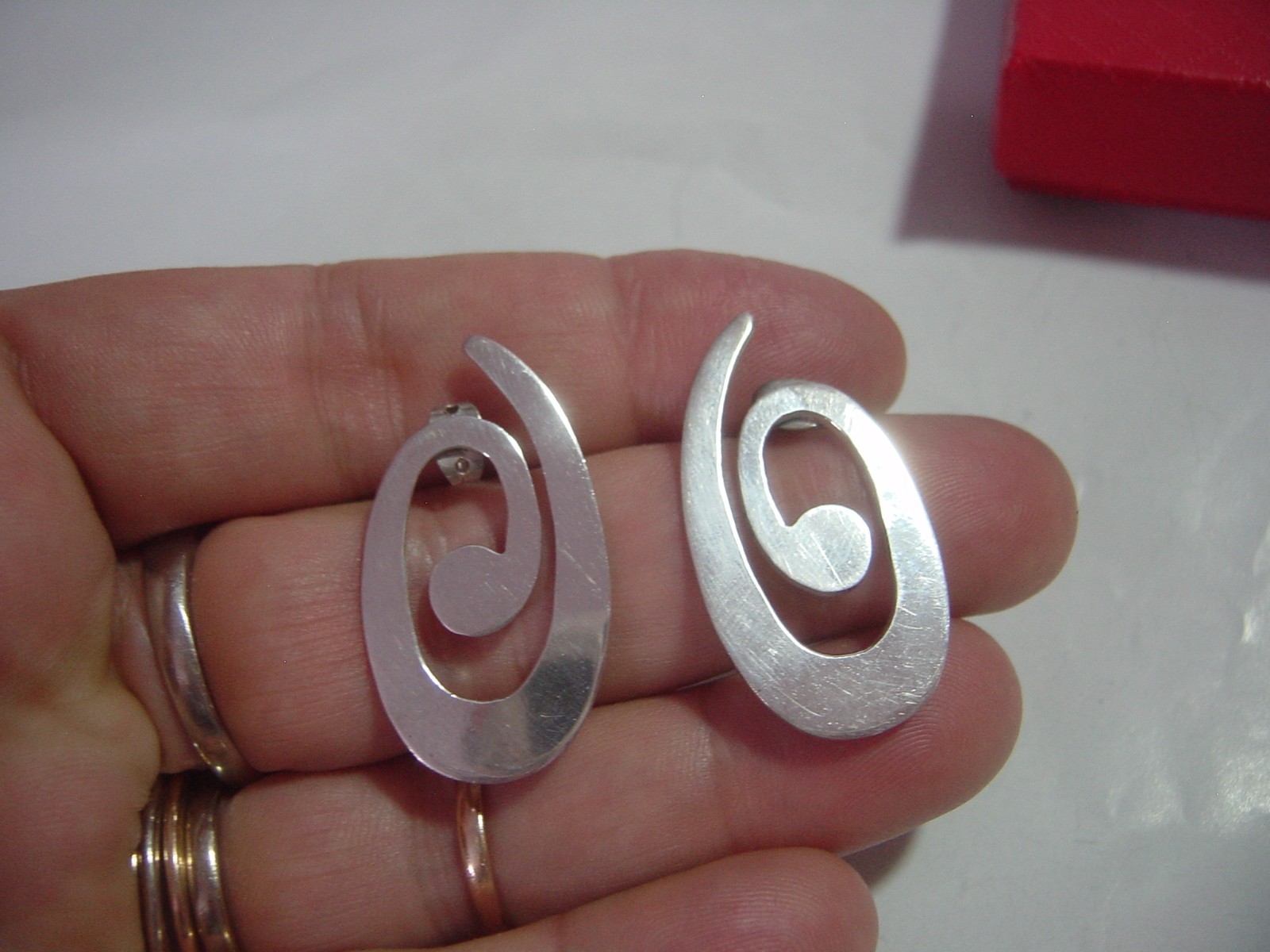 Beautiful solid silver hand made large unusual sw… - image 5