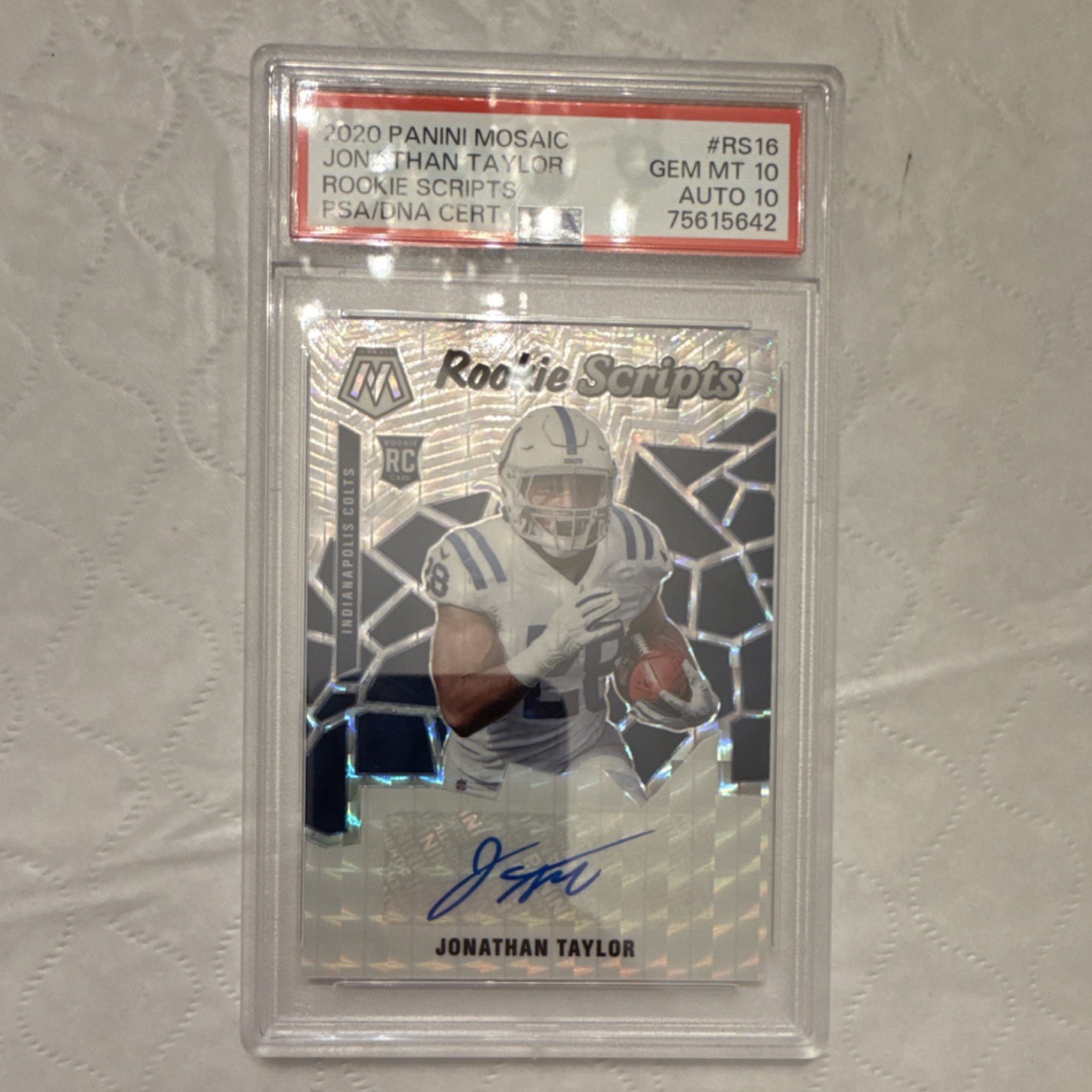 Jonathan Taylor Panini Mosaic Rookie Scripts #RS16 Base