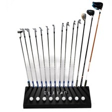 GolfBays Club Display Rack, Holds 14 Clubs  9 Golf Balls , Indoor Golf Storage