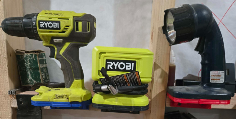 Ryobi 18v Tool Holder Wall Mount 3 Pcs.  Left Facing - Easy installation