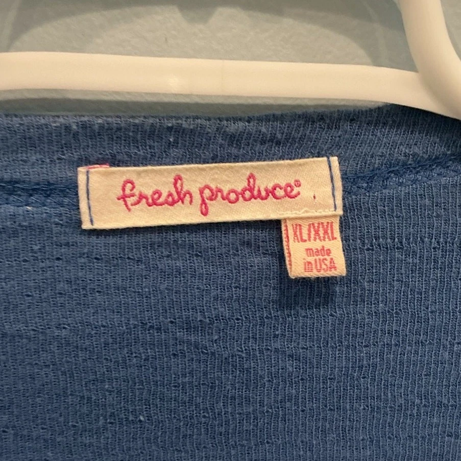 Cárdigan Fresh Produce Mujer Frente Abierto Talla Grande XL XXL Algodón Playa Boho Azul Foto 3 de 4