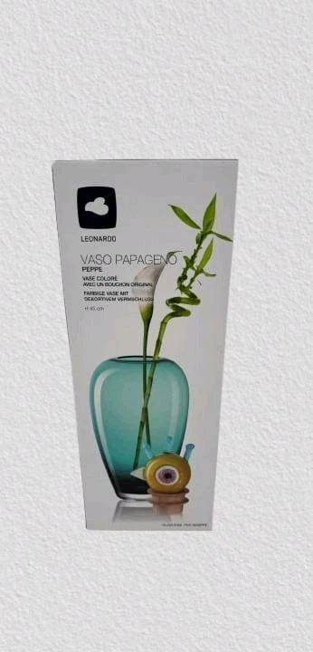LEONARDO Vase Glasvase PAPAGENO "PEPPE" 45cm NEU & OVP türkis UVP 159,- EUR..... - Bild 3 von 4