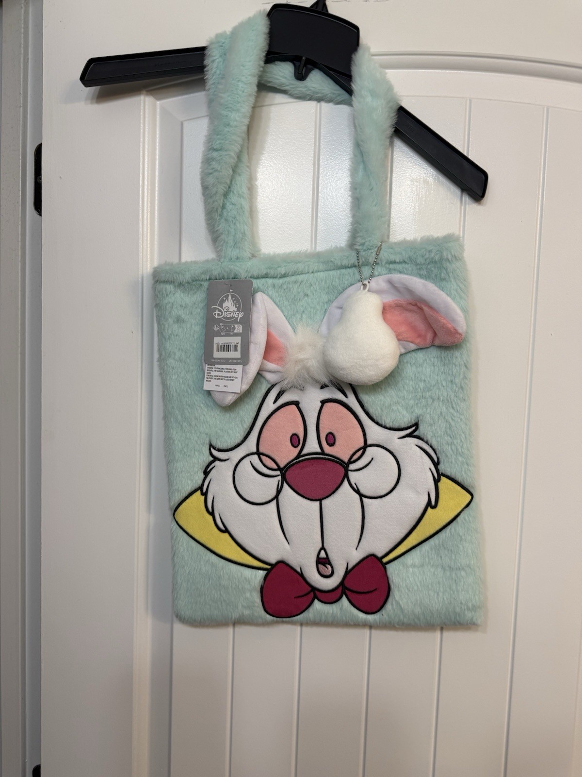 Bolso de Mano Disney Alicia en el País de las Maravillas Conejo Blanco Mediano de Felpa con Dije de Reloj