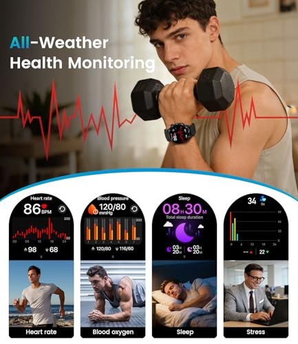 1.7" Large HD Screen Smart Watch for Men with Bluetooth Call, 100+ Sport EF25-C - Picture 7 of 7
