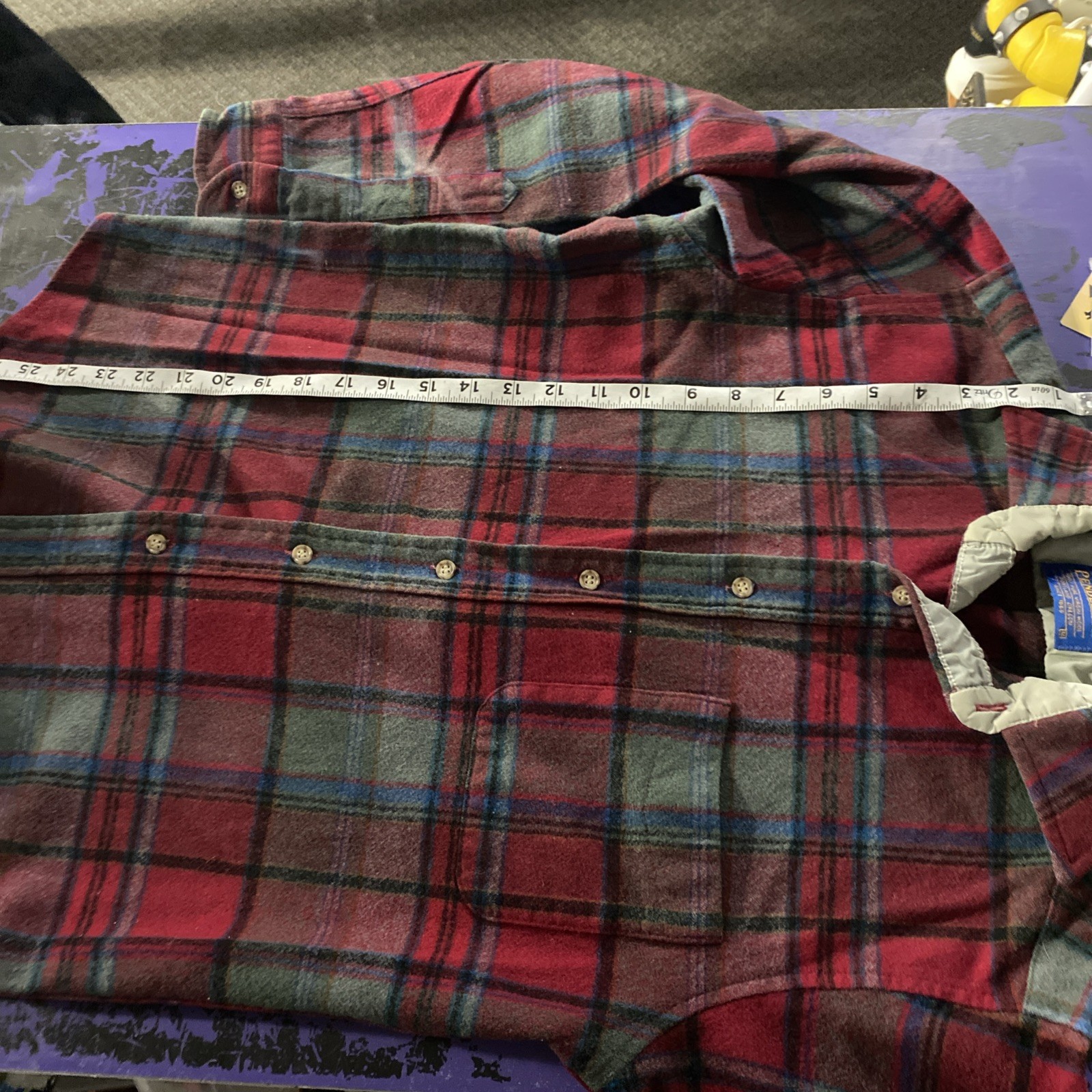 Pendleton Wool Button Down Pants Laid Long Sleev … - image 7