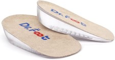 Dr.Foot Height Increase Insoles, Heel Cushion Large 0.5" Height , Beige
