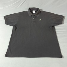 Lacoste Polo Shirt Men's 7 US size XL Black Gator Logo Classic