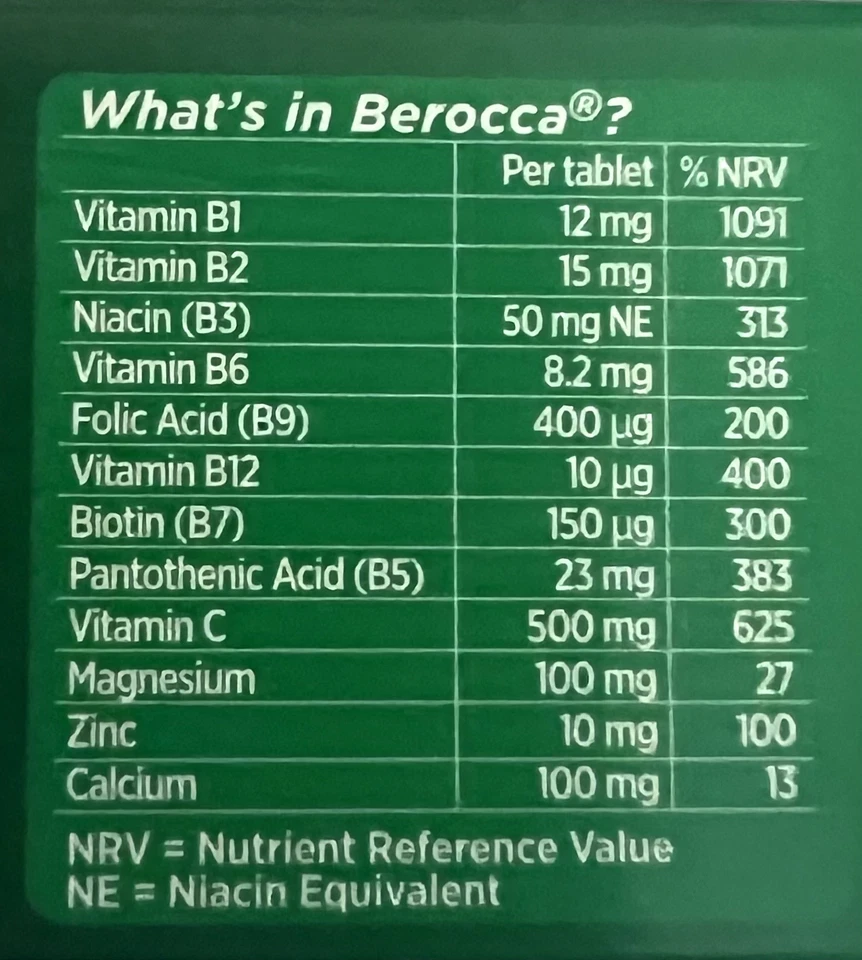 Berocca Naranja Energía Vitamina C B1 B2 B3 B5 B12 Magnesio 60 Comprimidos Efervescentes Foto 4 de 4
