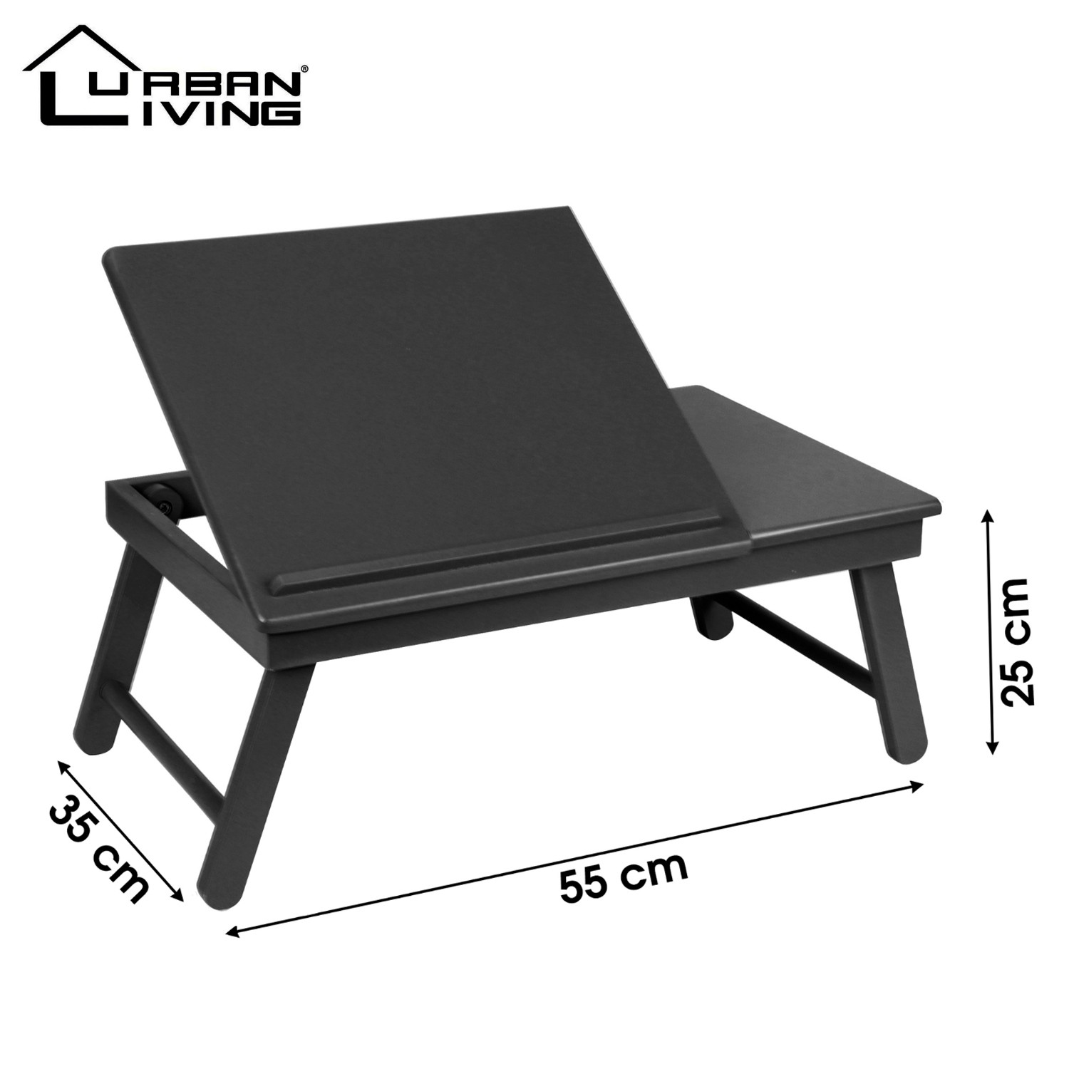 Foldable Laptop Support Bed Table Lap Tray Portable Adjustable Stand Black Desk