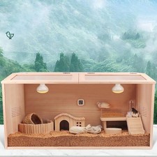 Chicken Brooder Box Wooden Breeding Box Incubator Spacious Transparent Double