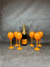 Lot of 6 Vintage Veuve Clicquot Ponsardin Plexiglass Flutes
