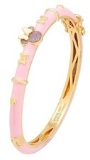 Disney Minnie Mouse Gold Tone Pink 6" Circumference Bangle Bracelet