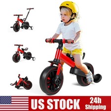 6 in 1 Toddler Balance Bike W/Push Handle Kids 2-5 Years Old Foldable Balance