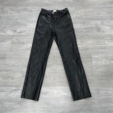 Wilfred Women's Melina Pants Black Faux Leather High Rise Straight Leg Size 0