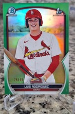 2023 1st Bowman Chrome Prospects Luis Rodriguez #BCP-130 Green Refractor /99
