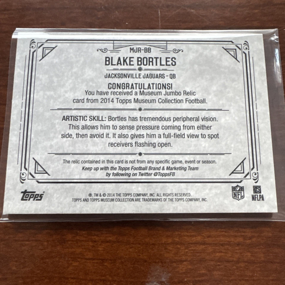 blake bortles game used Topps Museum Collection /25 - Image 2 of 2
