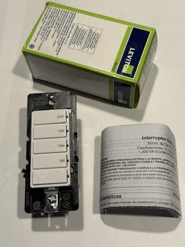 Leviton Decora Preset Countdown Timer Switch 30 Min White DT130-1LW New