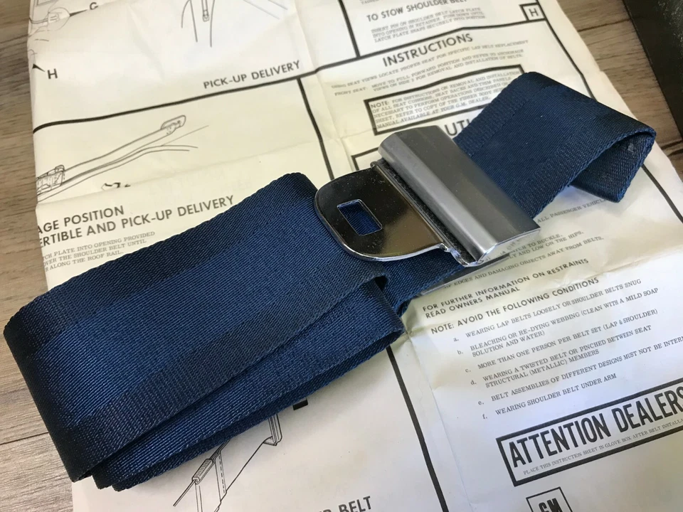 Pontiac Olds 1972 Buick Cadillac Chevrolet Nos GM CINTURÓN DE HOMBRO (azul) 9630717  Foto 3 de 4