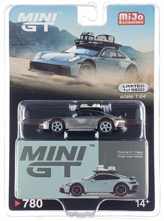 Raw Metal Chase PORSCHE 911 DAKAR W/ROOFRACK 1/64 BY MINI GT MGT00780