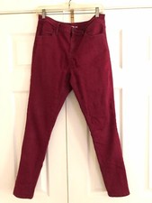 Old Navy Size 12 Rock Star Super Skinny Cotton Wine Red Pant Women