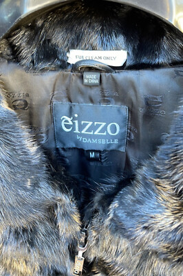 Mens Fur Coat Eizzo By Damselle Medium Black Bomber Zip Front