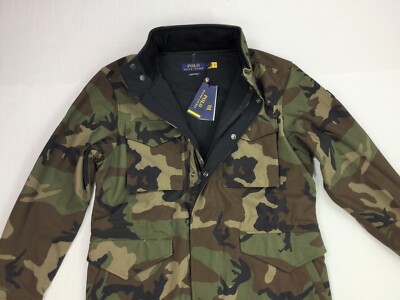 Polo Ralph Lauren Men Detachable Hooded Military Army Camo M 65