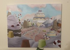 Sugarland/Candyland acrylic painting from the cuphead