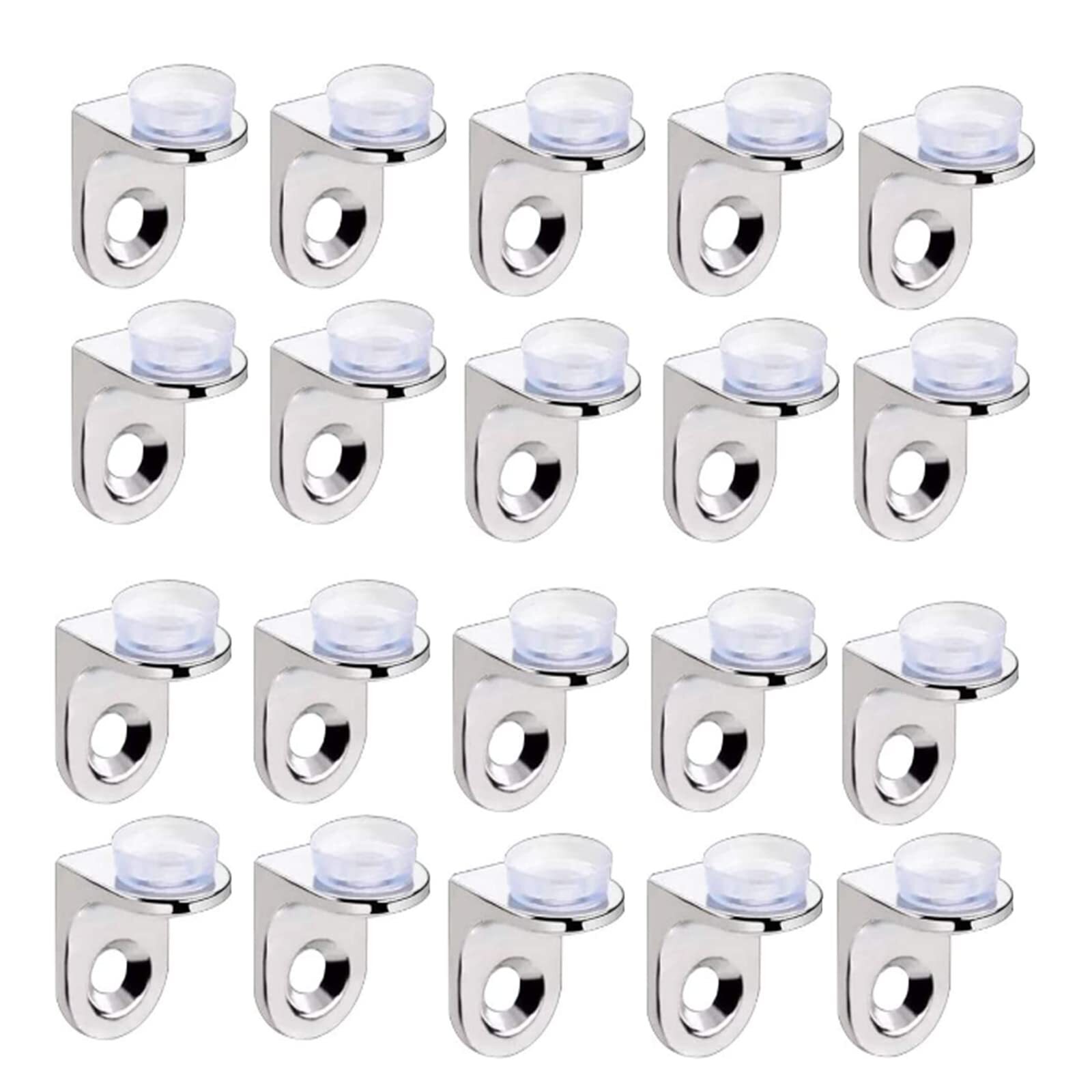 20 picchetti di fissaggio per mensole in vetro, con supporto a parete per (c2e)