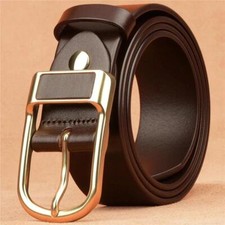 Genuine Leather for Men's High Quality Buckle Jeans Cowskin Casual Belts Busines