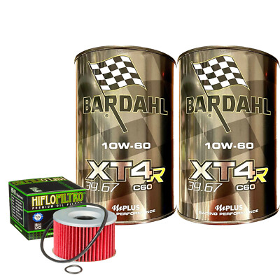 Bardahl XT4R 10W60 Ölwechselset Mit Filter Für Kawasaki KLE250 A1-A6 1993-2001