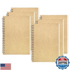 DSTELIN Blank Spiral Notebook, 6-Pack, Soft Cover, Sketch Book, 100 Pages / 5