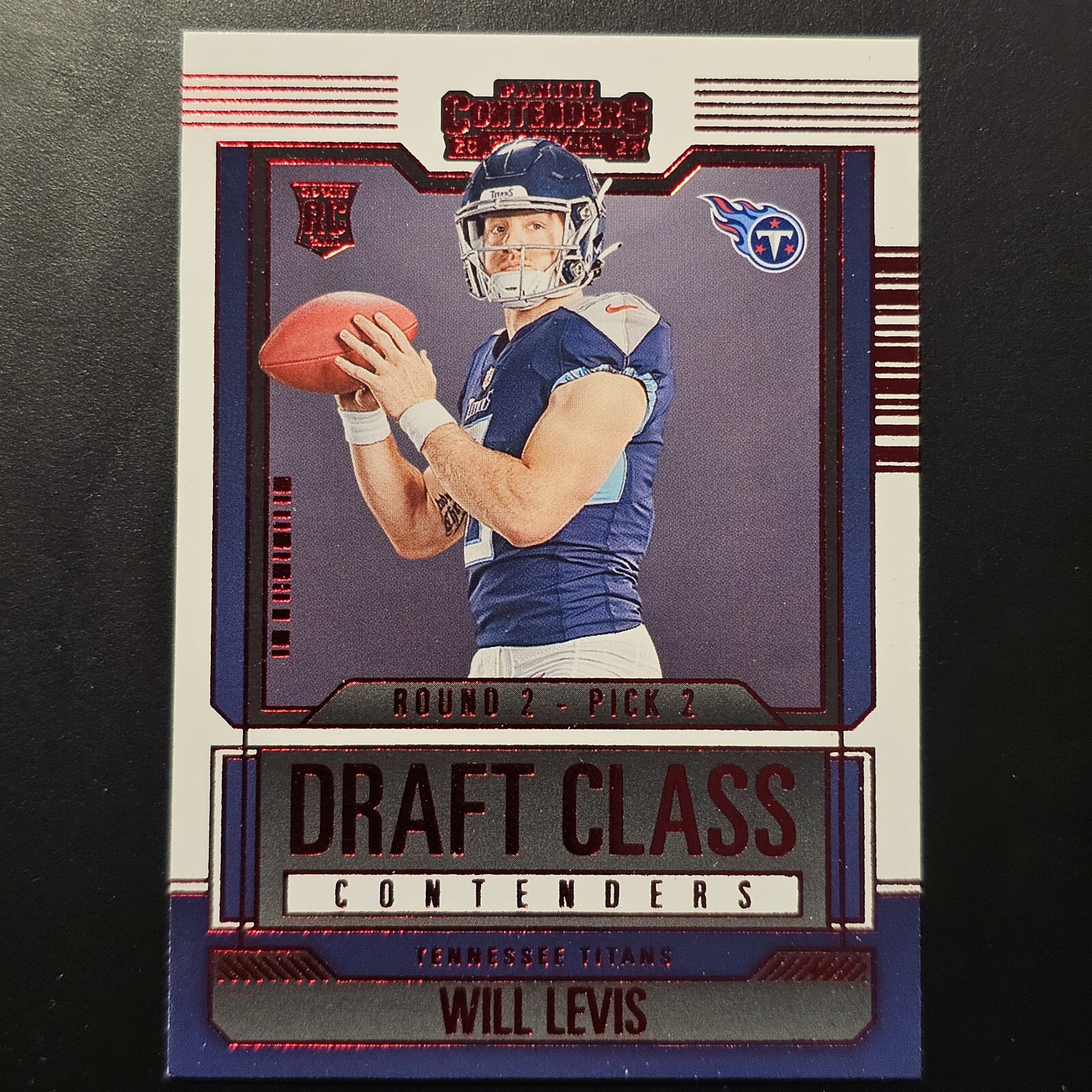 2023 Panini Contenders Will Levis Draft Class Red Foil RC Tennessee Titans #25