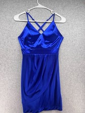 Teeze Me Womens Dress Size 1/2 Blue Adjustable Straps Padded Bra Polyester Zip