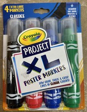 Crayola XL Poster Markers, Assorted Classic Colors, School Supplies, 4 Count