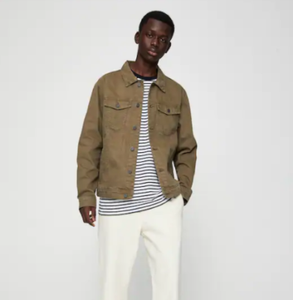 pull and bear khaki denim jacket