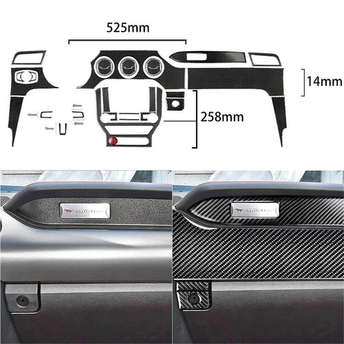 31Pcs Carbon Fiber Interior Dashboard Full Set Cover For Ford Mustang 2015-19 - Picture 8 of 8