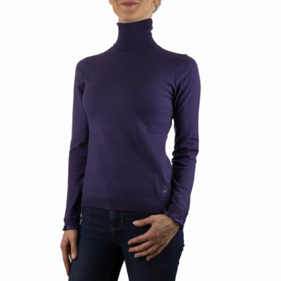 Armani Jeans U5W10KC Maglia Dolcevita Donna Viola tg 40 Lana -53