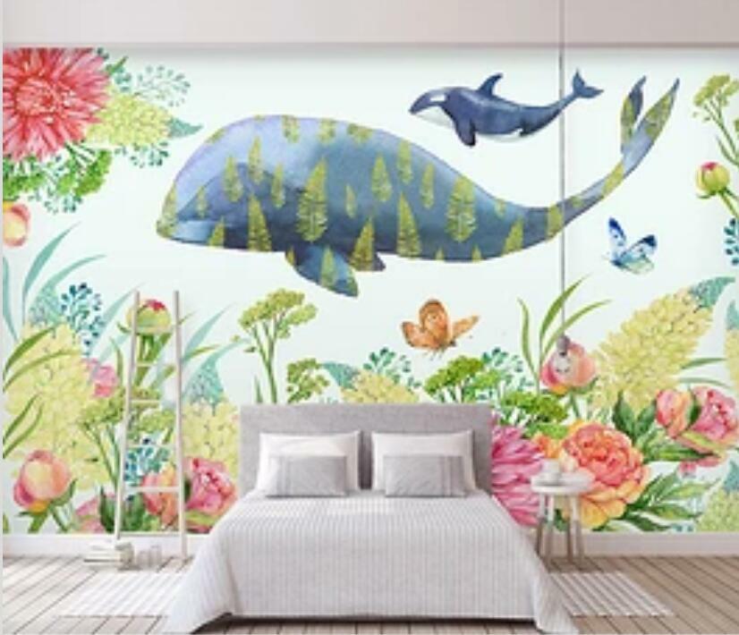 3D Seaweed Whale A12 Wallpaper Wall Mural Removable Self-adhesive Sticker Zoe