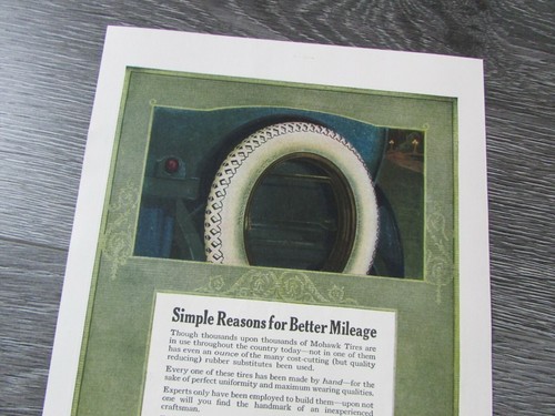 1920's Mohawk Rubber Company Tires Car Motoring Tyres Original Period Advert - Picture 8 of 8