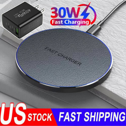 30W Fast Wireless Charger Pad For Motorola Razr 50 Ultra Moto G Stylus 5G (2024)