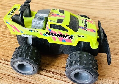 1992 Tyco FAST TRAXX Super Fast Pull Back Motor Playtime Hi-Liter Yellow Hammer