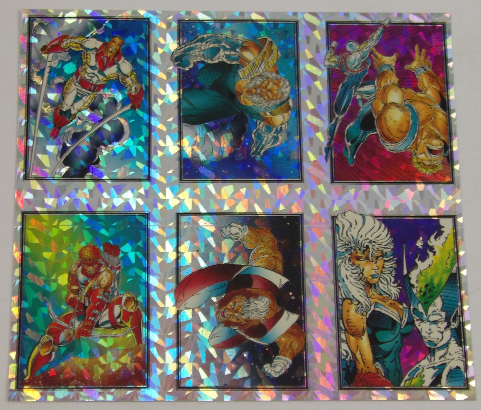 1992 Youngblood by Comic Images Uncut Prism Chase Card Sheet P1-P6 Rob Liefeld