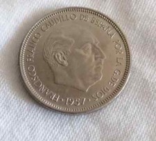 Rare Collectable Spanish ????  Old 5 Ptas Pesata Coin 1957