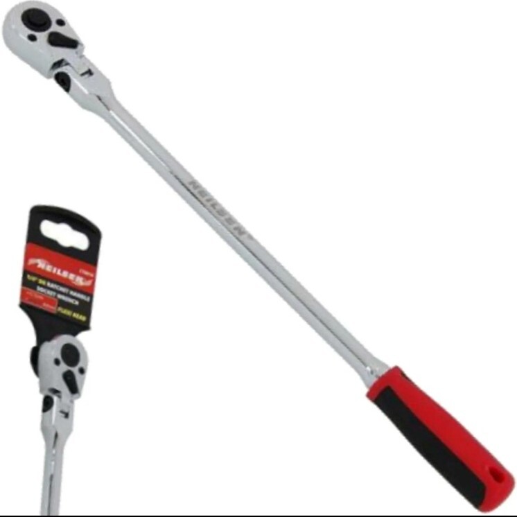 Neilsen Extra Long Reach Flexi Head Socket Ratchet Quick Release 72 Teeth 1/4"" - Image 4