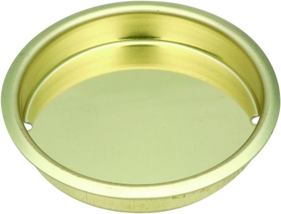 National Hardware N115-964 Round Cup Pull V144 1-3/4 Bright Brass Plated Finish-image